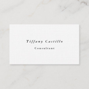 Plain Elegant Minimalist Modern Premium Linen Business Card