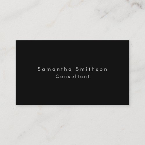 Plain Elegant Modern Black Minimalist Business Card