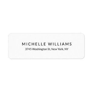 Plain Elegant Modern Black White Minimalist Chic Label