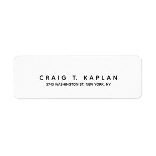 Plain Elegant Modern Black White Minimalist Label