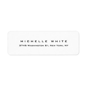 Plain Elegant Modern Black White Minimalist Label