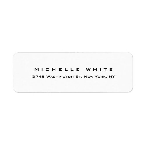 Plain Elegant Modern Black White Minimalist Label