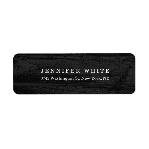 Plain Elegant Modern Black White Minimalist Wood Label