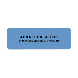 Plain Elegant Modern Blue Grey Minimalist Label