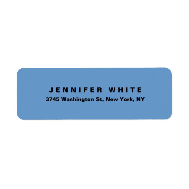 Plain Elegant Modern Blue Grey Minimalist Label (Front)