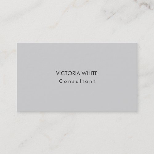 Plain Elegant Modern Light Grey Minimalist Business Card