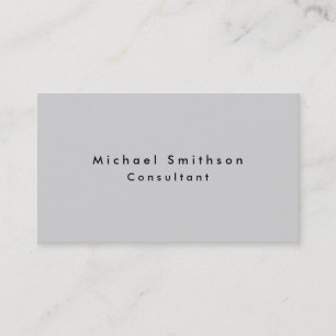 Plain Elegant Modern Light Grey Professional Business Card