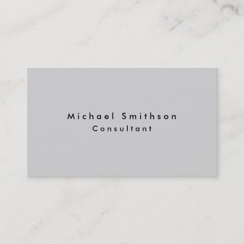 Plain Elegant Modern Light Grey Professional Business Card