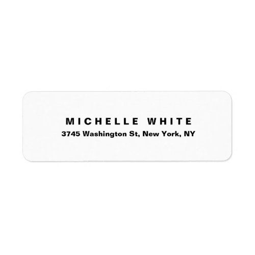 Plain Elegant Modern Minimalist Black  White Bold Label