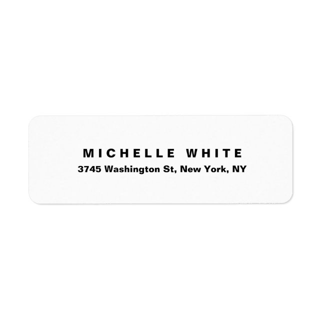Plain Elegant Modern Minimalist Black & White Bold Label (Front)