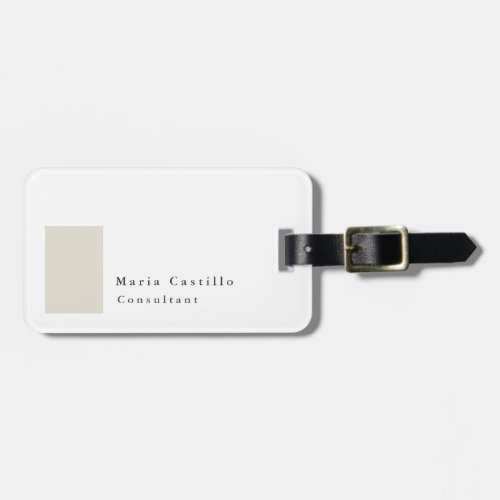 Plain Elegant Modern Minimalist Design Luggage Tag