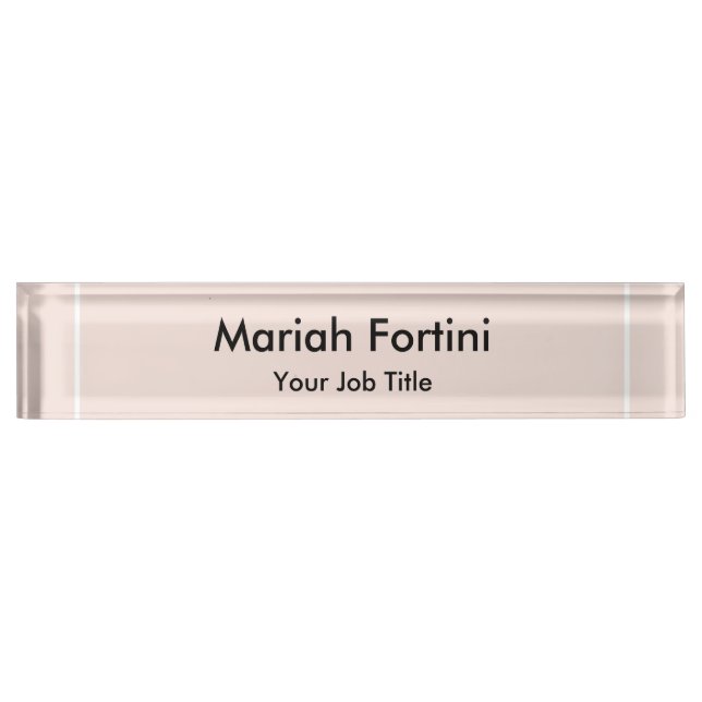 Plain Elegant Modern Minimalist Desk Name Plate (Front)