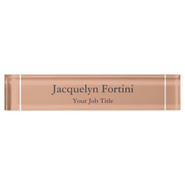 Plain Elegant Modern Minimalist Desk Name Plate (Front)
