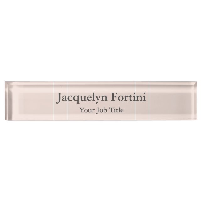Plain Elegant Modern Minimalist Desk Name Plate (Front)
