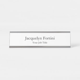 Plain Elegant Modern Minimalist Desk Name Plate