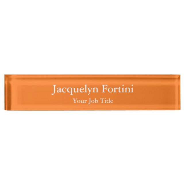 Plain Elegant Modern Minimalist Desk Name Plate (Front)