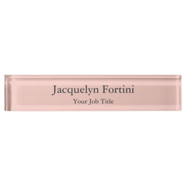 Plain Elegant Modern Minimalist Desk Name Plate (Front)
