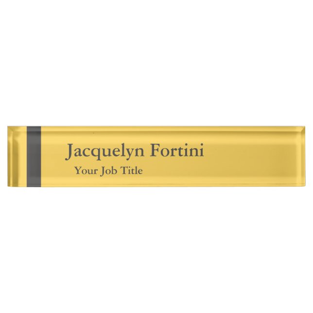 Plain Elegant Modern Minimalist Desk Name Plate (Front)