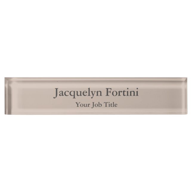 Plain Elegant Modern Minimalist Desk Name Plate (Front)