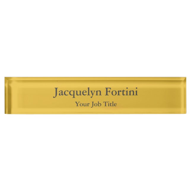 Plain Elegant Modern Minimalist Desk Name Plate (Front)