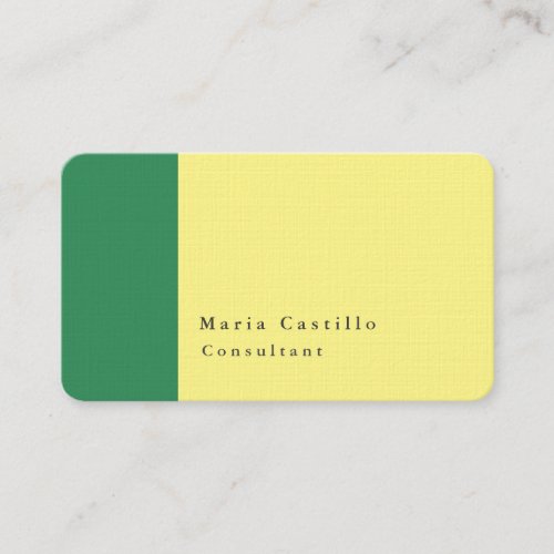 Plain Elegant Modern Minimalist Sea Green Cream Business Card