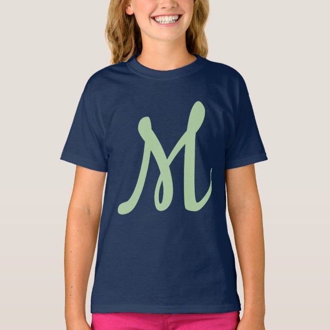 Plain Elegant Modern Own Name Monogram T-Shirt (Front)