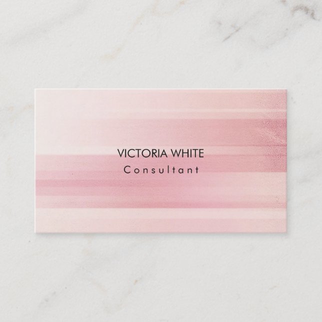 Plain Elegant Modern Pink Minimalist Business Card (Front)