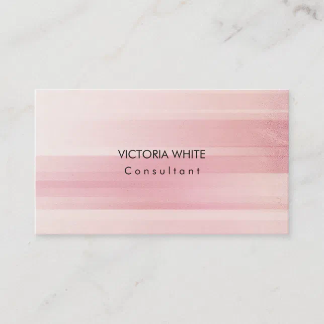 Plain Elegant Modern Pink Minimalist Business Card | Zazzle