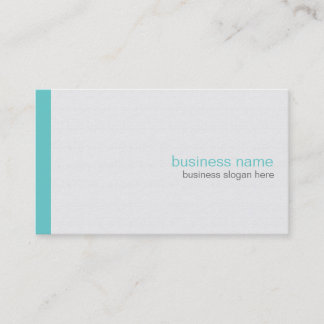 Plain Elegant Modern Simple Aqua Stripe on White Business Card