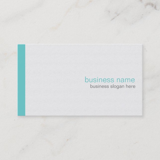 Plain Elegant Modern Simple Aqua Stripe on White Business Card (Front)