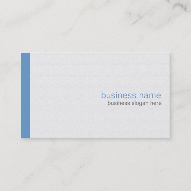 Plain Elegant Modern Simple Blue Stripe on White Business Card (Front)