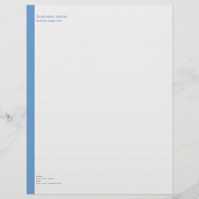 Plain Elegant Modern Simple Blue Stripe on White Letterhead (Front)