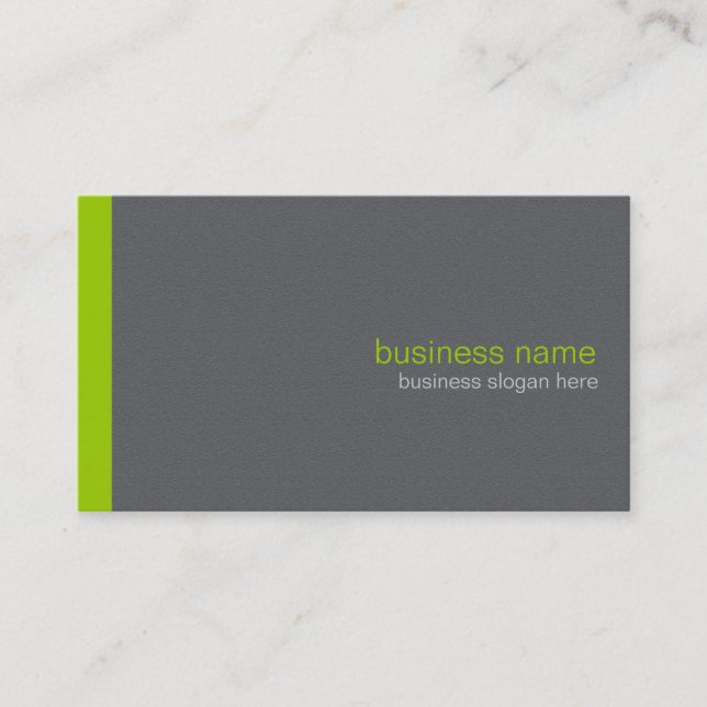 Plain Elegant Modern Simple Green Stripe Business Card (Front)