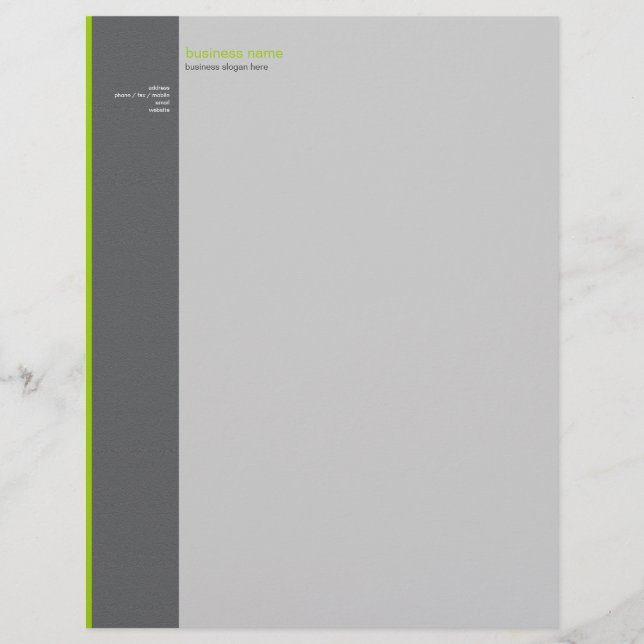 Plain Elegant Modern Simple Green Stripe Letterhead (Front)