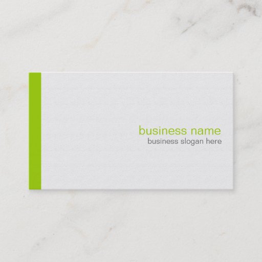 Customizable Plain Elegant Modern Simple Green Stripe on White Business Card