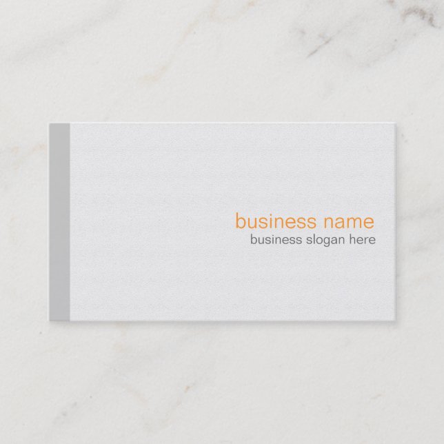 Plain Elegant Modern Simple Grey Stripe on White Business Card (Front)
