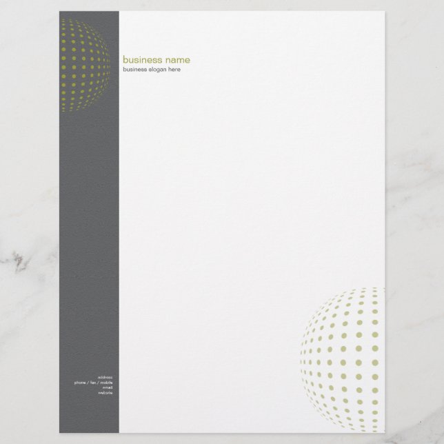 Plain Elegant Modern Simple Olive Dots Letterhead (Front)