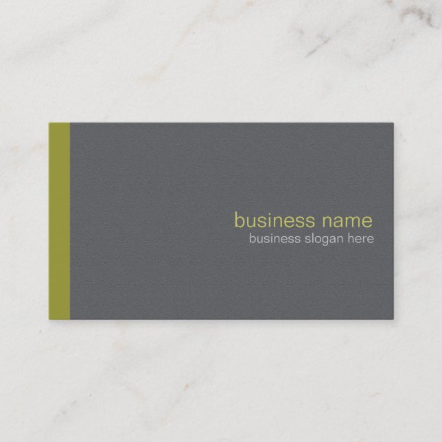 Plain Elegant Modern Simple Olive Green Stripe Business Card (Front)