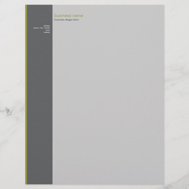 Plain Elegant Modern Simple Olive Stripe Letterhead (Front)