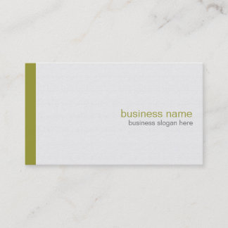Plain Elegant Modern Simple Olive Stripe on White Business Card