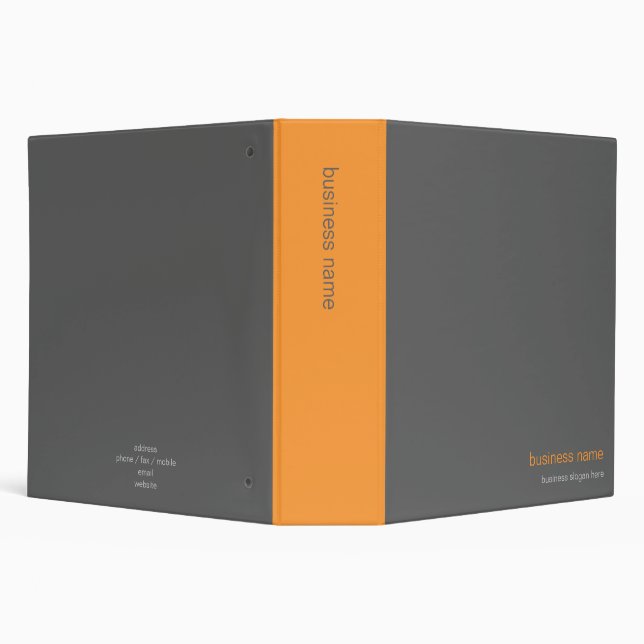 Plain Elegant Modern Simple Orange Stripe 2 Binder (Background)