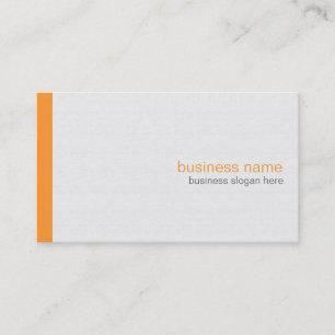 Plain Elegant Modern Simple Orange Stripe on White Business Card