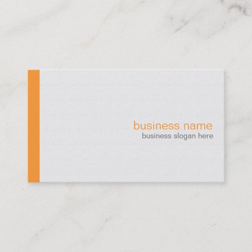 Plain Elegant Modern Simple Orange Stripe on White Business Card Template