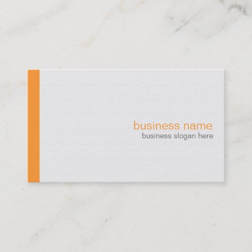 Customizable Plain Elegant Modern Simple Orange Stripe on White Business Card Template
