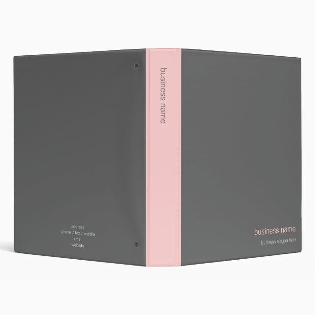 Plain Elegant Modern Simple Pink Stripe 3 Ring Binder (Background)