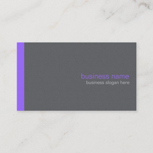 Plain Elegant Modern Simple Purple Stripe Business Card (Front)