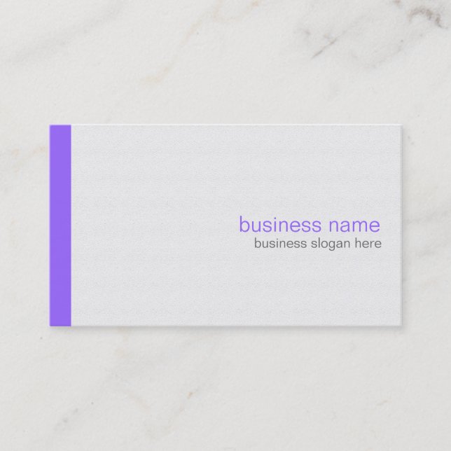 Plain Elegant Modern Simple Purple Stripe on White Business Card (Front)