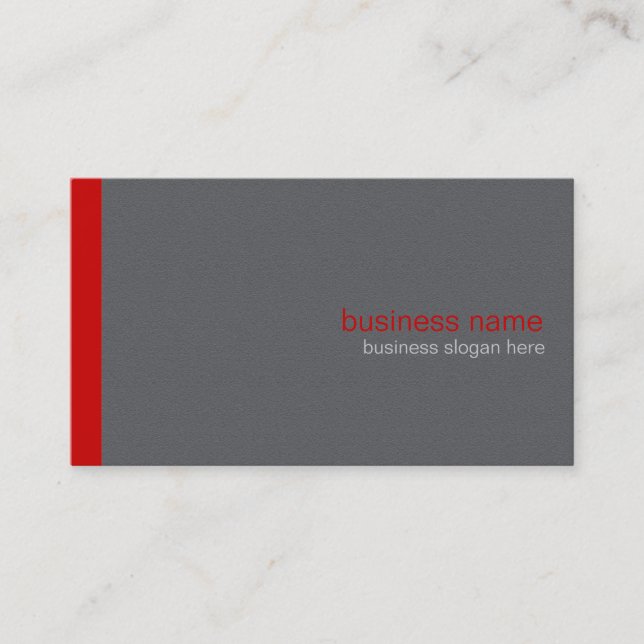 Plain Elegant Modern Simple Red Stripe Business Card (Front)