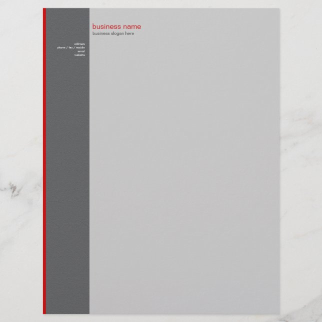Plain Elegant Modern Simple Red Stripe Letterhead (Front)