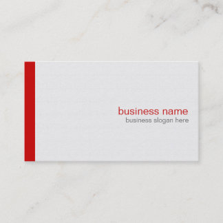 Plain Elegant Modern Simple Red Stripe on White Business Card